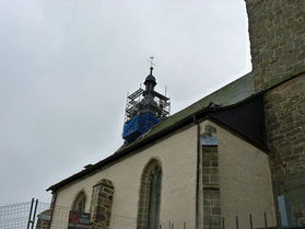 Gerüstabbau am Türmchen (Foto: Karl-Franz Thiede)